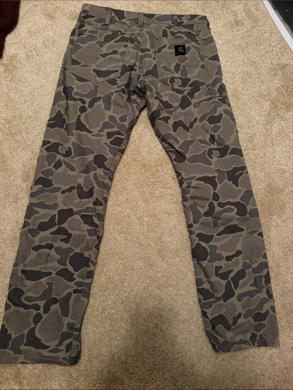 Men's Carhartt Camouflage Slim-Fit Pants - Olive Camo